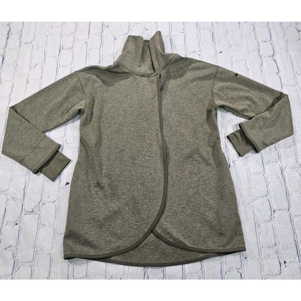 Nike WOMENS XS Maternity Pullover Green Jacket Split Top CQ9286-222 Yoga Top